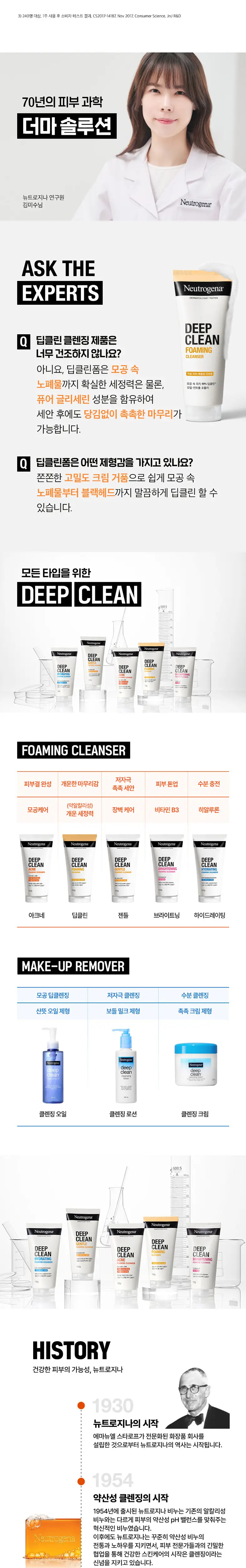 [산뜻개운/딥클린] 뉴트로지나 딥클린 포밍 클렌저 150g 더블기획 상세페이지 5